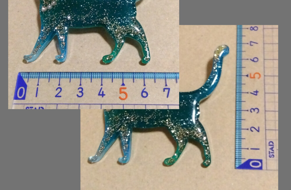 レジンdeねこブローチⅦ（7） ～緑な毎日～