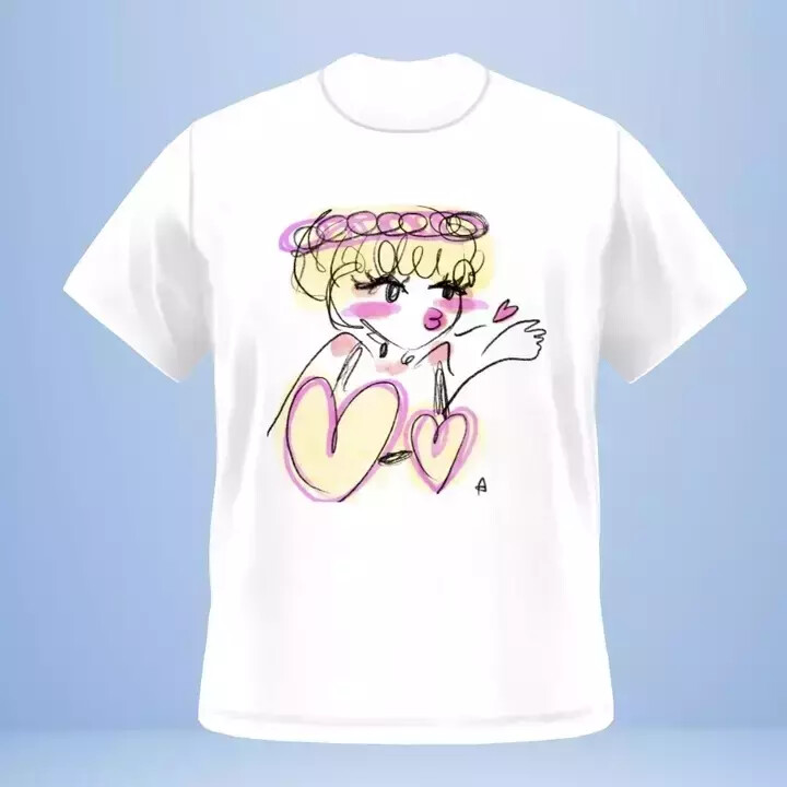 投げキッスな女の子Tシャツ♡