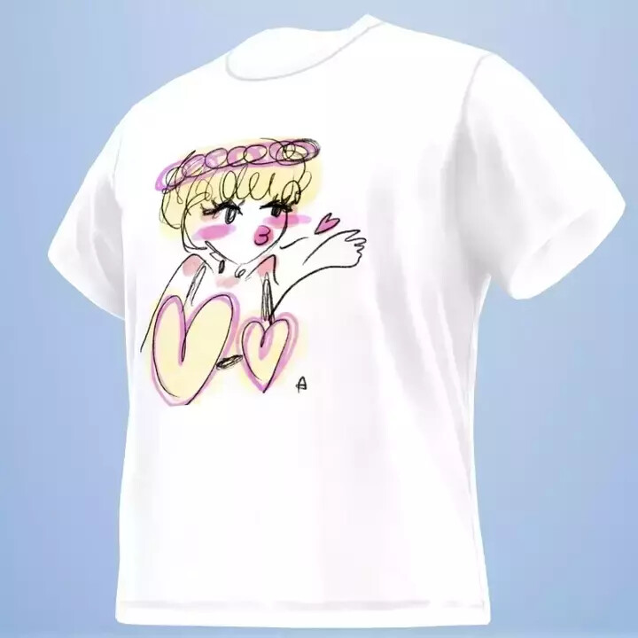 投げキッスな女の子Tシャツ♡