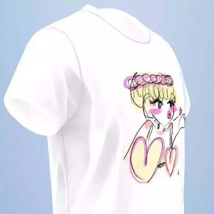 投げキッスな女の子Tシャツ♡