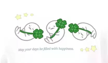 アザラシさんTシャツ(四葉のクローバー)