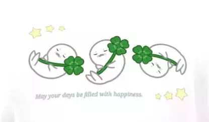 アザラシさんTシャツ(四葉のクローバー)