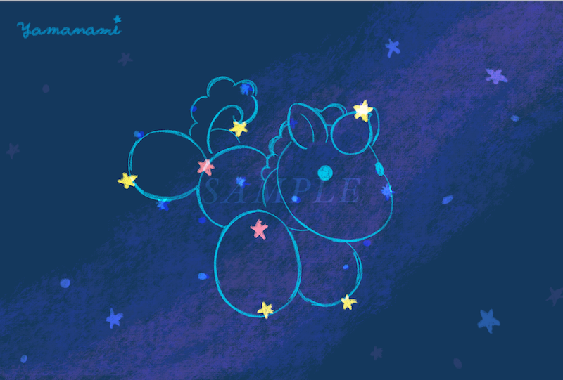 ポストカード Starry Sky Unicorn