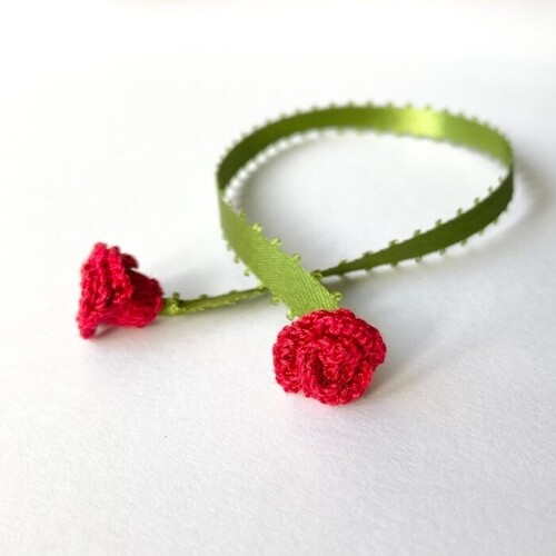 リボンのしおり つるバラ １個