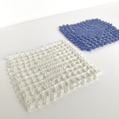 かがくのちから おまもりコースター 2枚 白 青 ラメ