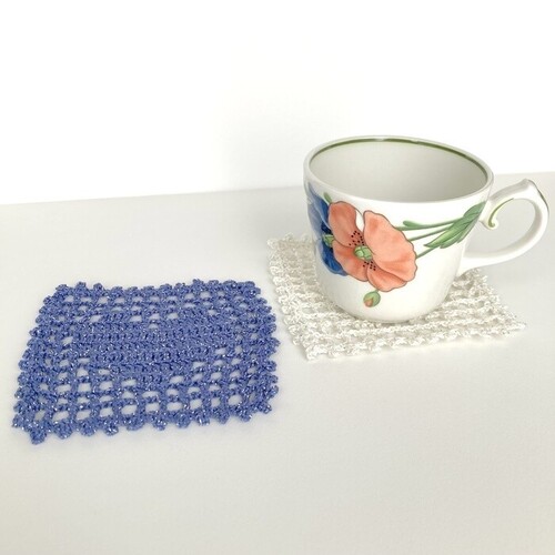 かがくのちから おまもりコースター 2枚 白 青 ラメ