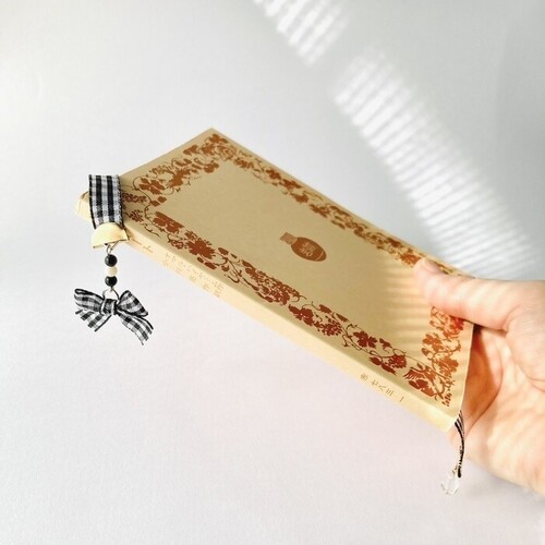 リボンのしおり 2個　黒S＆水色M