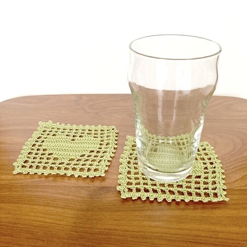 いのちだいじに おまもりコースター 2枚 グリーン