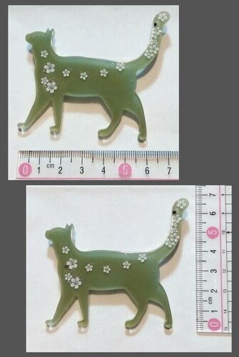レジンdeねこブローチⅢ  ～抹茶モードな春～
