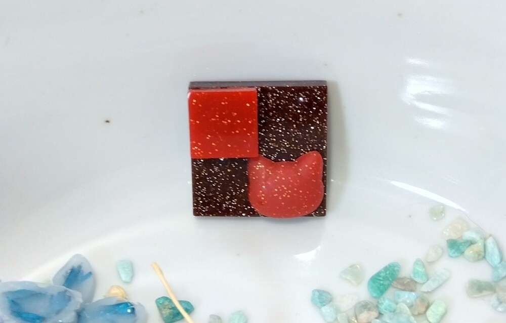 レジンdeねこブローチⅥ ～スクエアキャット～