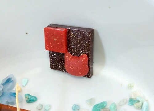 レジンdeねこブローチⅥ ～スクエアキャット～